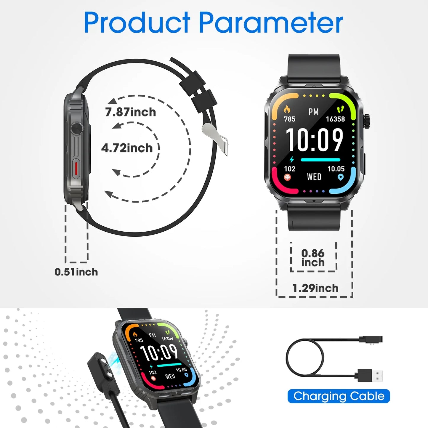 H5 Smart Watch with Bluetooth Call, IP68 Waterproof Fitness Tracker for Women and Men, Beige