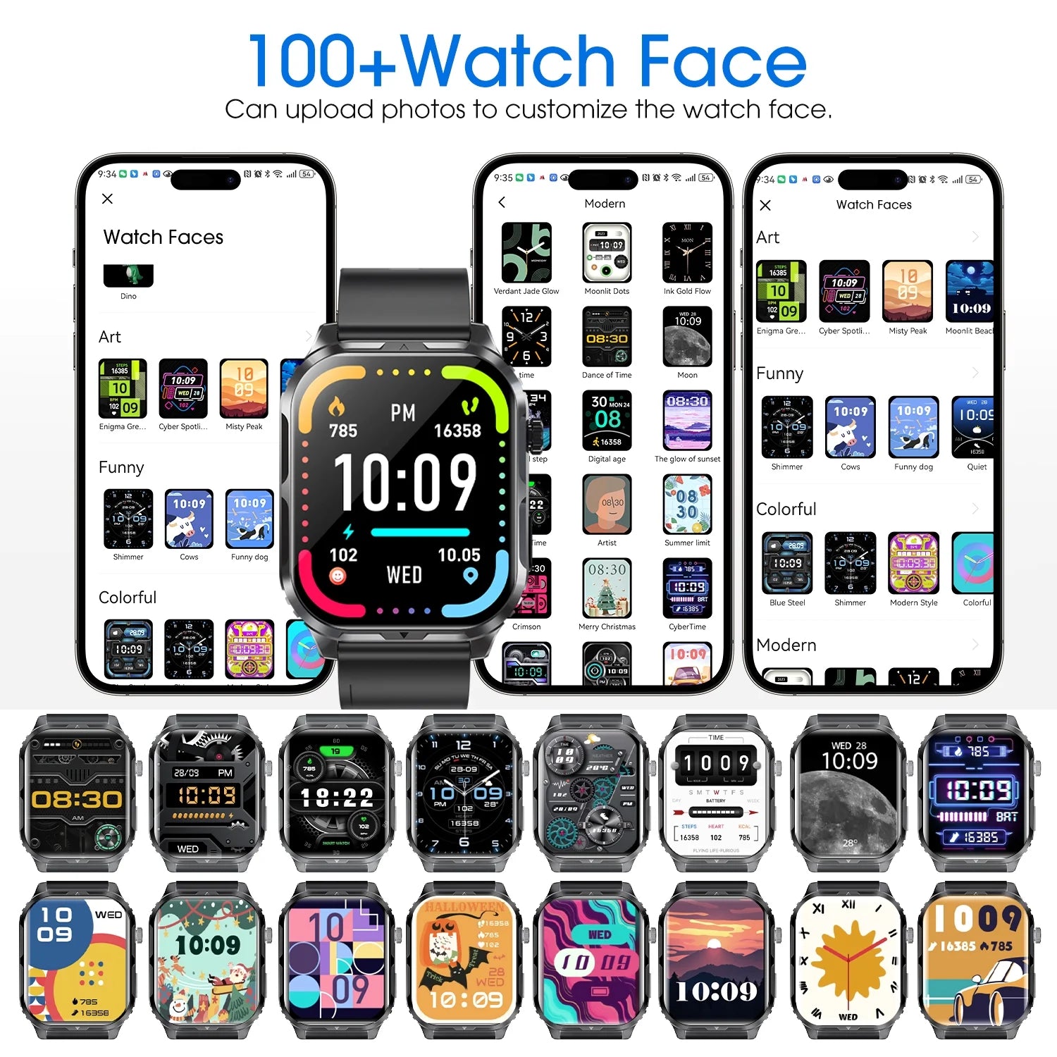 H5 Smart Watch with Bluetooth Call, IP68 Waterproof Fitness Tracker for Women and Men, Beige