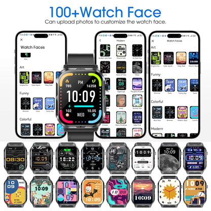 H5 Smart Watch with Bluetooth Call, IP68 Waterproof Fitness Tracker for Women and Men, Beige