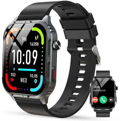 H5 Smart Watch with Bluetooth Call, IP68 Waterproof Fitness Tracker for Women and Men, Beige