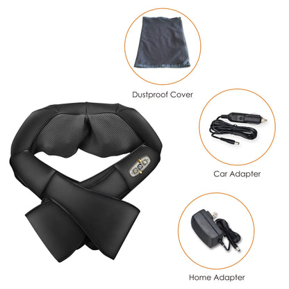 Shiatsu Shoulder Neck Massager with Heat, 4D Deep Kneading Back Massager for Men Women