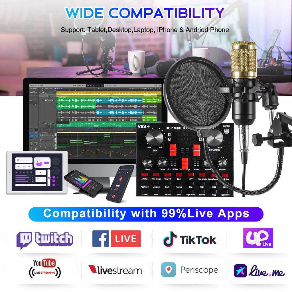 Microphone for Podcast Equipment Bundle and Studio Recording Equipment,Usb Microphone,Microphone for Computer,Perfect for Recording Podcasts and Live Streaming