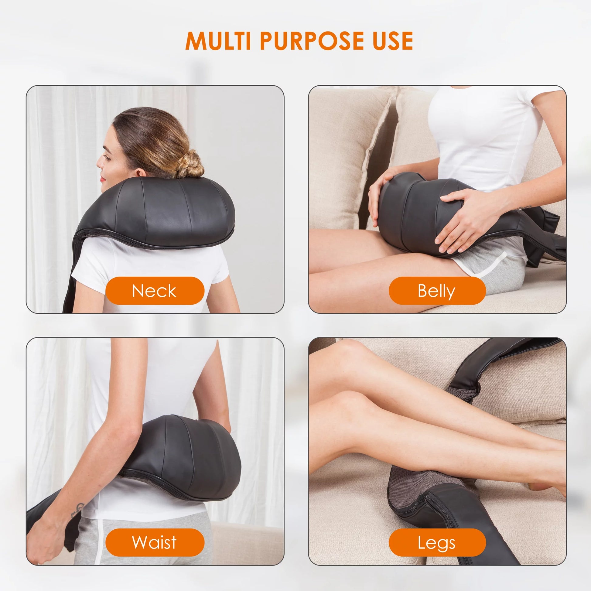 Shiatsu Shoulder Neck Massager with Heat, 4D Deep Kneading Back Massager for Men Women