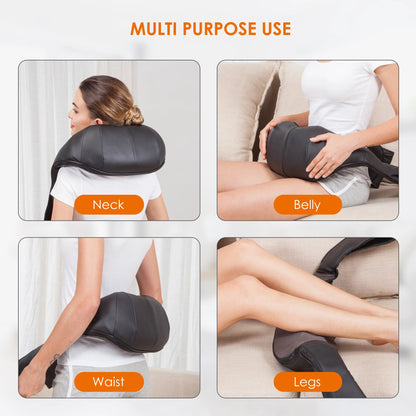 Shiatsu Shoulder Neck Massager with Heat, 4D Deep Kneading Back Massager for Men Women