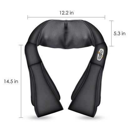 Shiatsu Shoulder Neck Massager with Heat, 4D Deep Kneading Back Massager for Men Women
