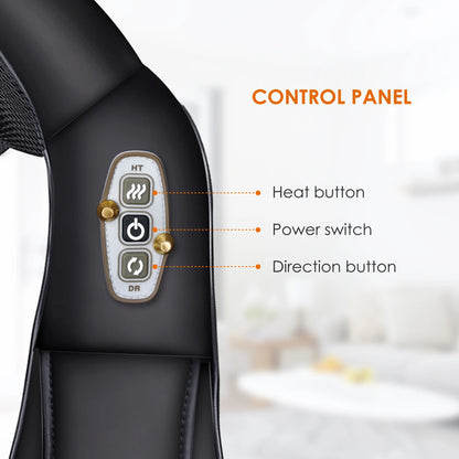 Shiatsu Shoulder Neck Massager with Heat, 4D Deep Kneading Back Massager for Men Women