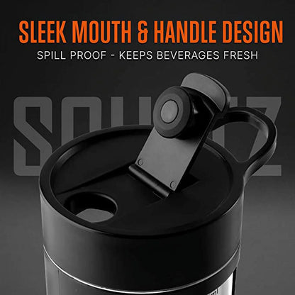 22Oz Electric Shaker Bottle Automatic Blending Flask for Protein Usb-Rechargeable (Black)