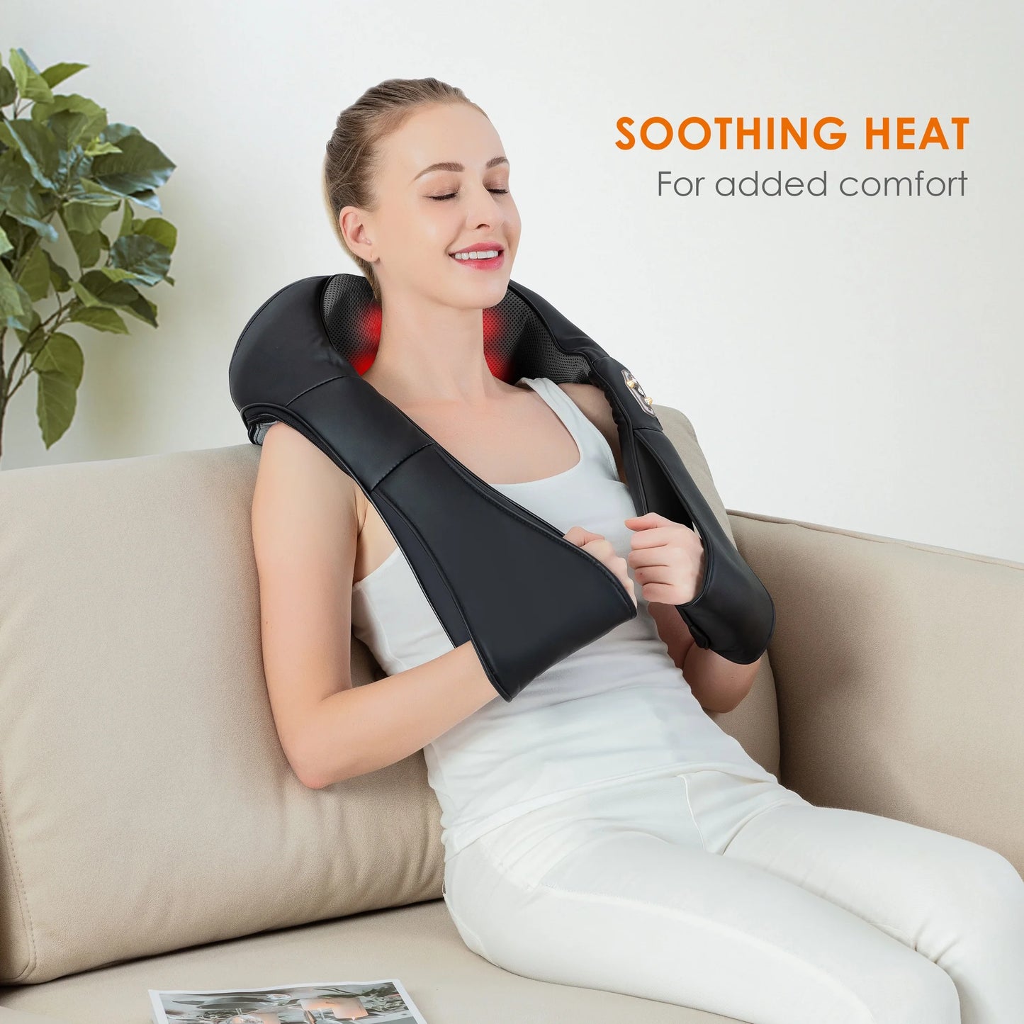 Shiatsu Shoulder Neck Massager with Heat, 4D Deep Kneading Back Massager for Men Women